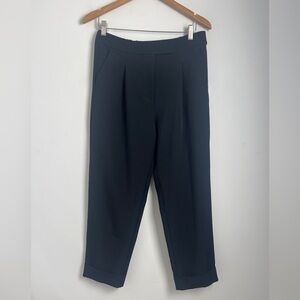 LOFT Medium Black High Rise Straight Cuffed Dress Pants Trousers